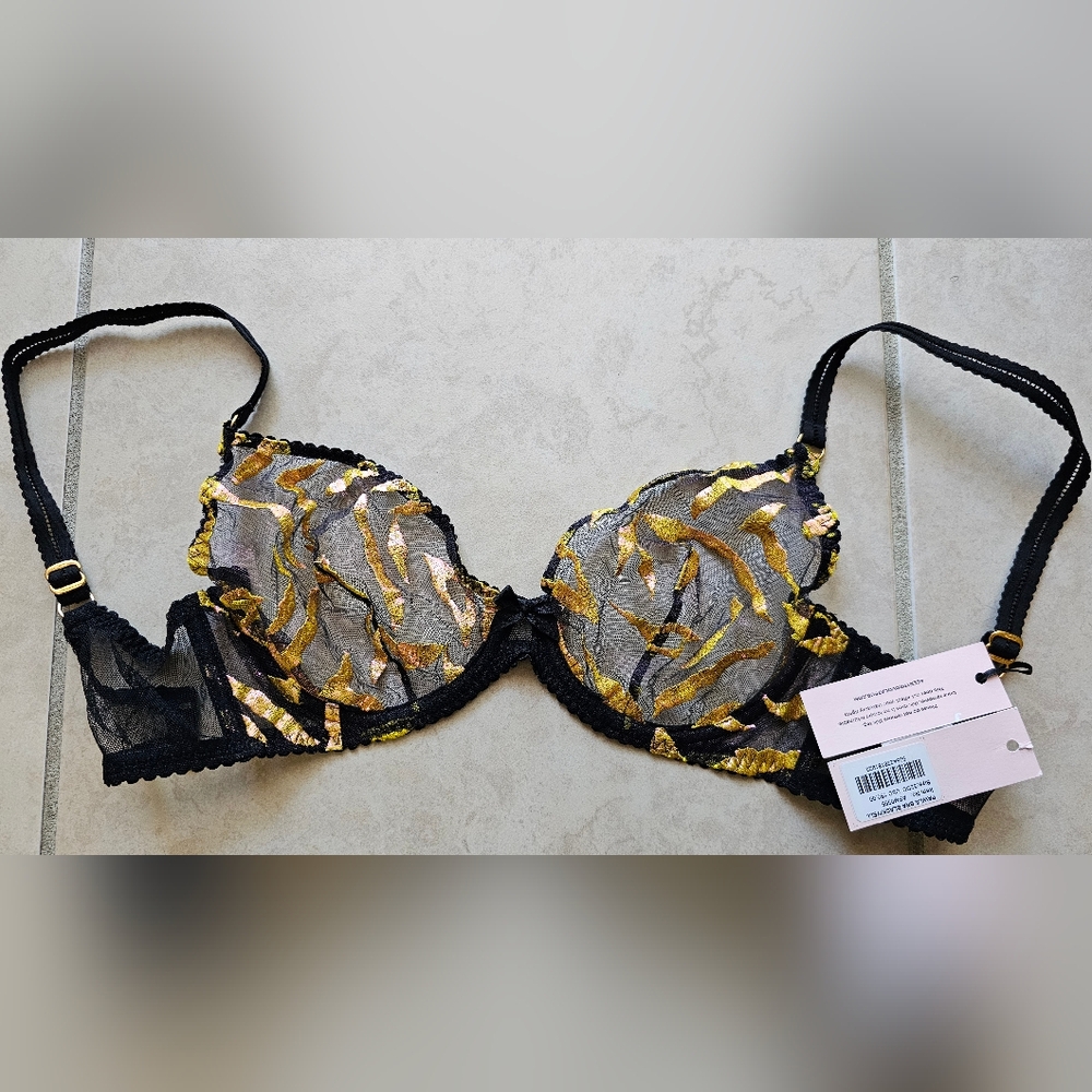 Agent Provocateur Designer Luxurious Bra PAWLA YELLOW 32DD NEW with TAGS